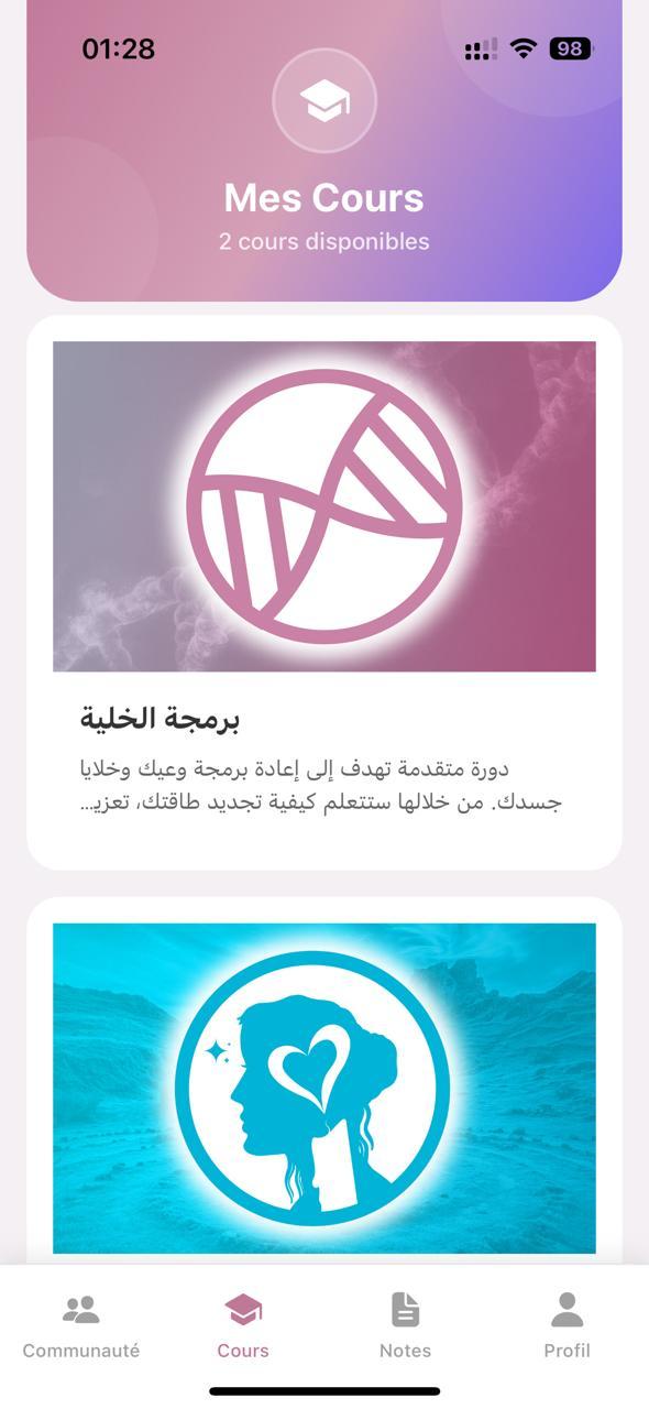 Application Amina Suiss Academy — Communauté payante